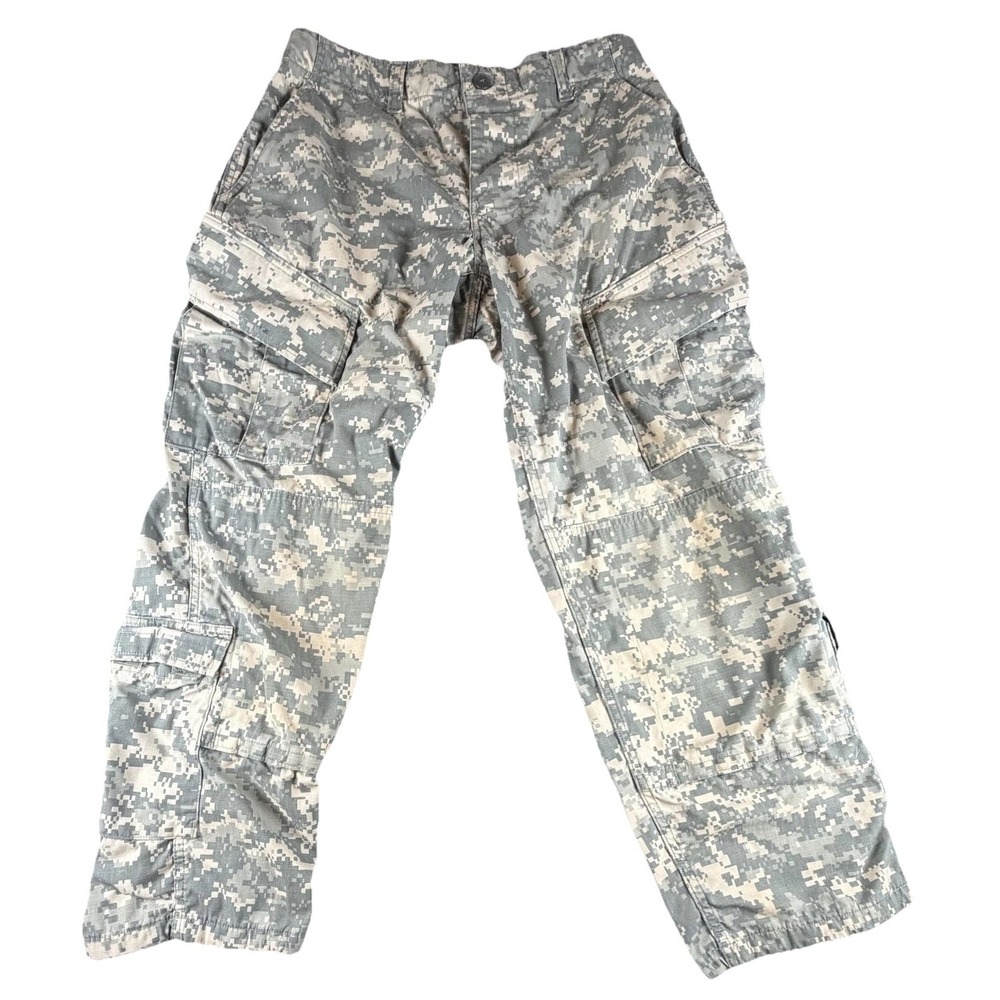UNICOR Cargo Pants Mens Small X-Short Gray Digital Camo Army Combat Uniform ACU